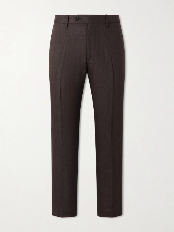 Evan Straight-Leg Pleated Linen Trousers Evan Straight-Leg Pleated Linen Trousers