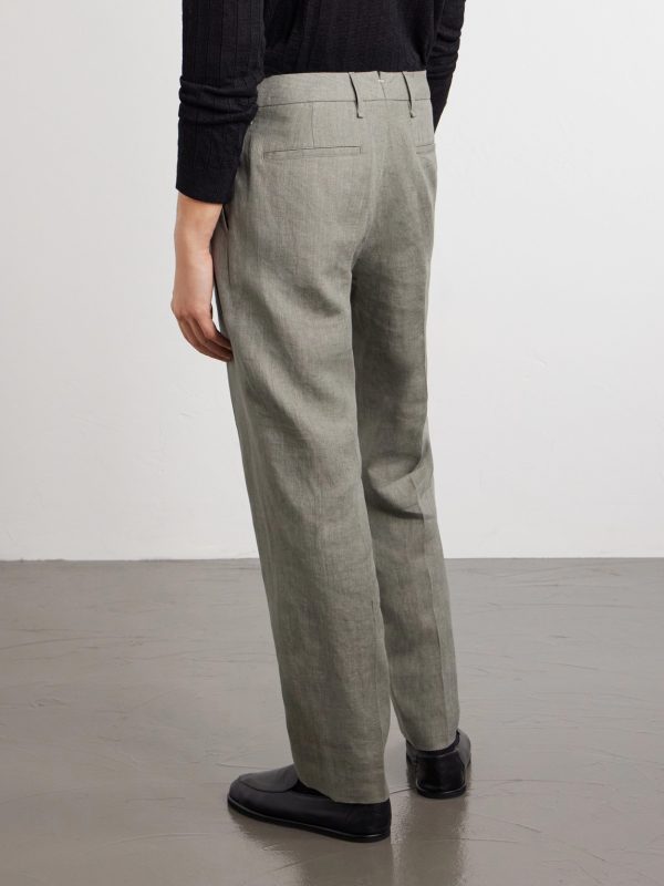 Evan Straight-Leg Pleated Linen Trousers - BK Evan Straight-Leg Pleated Linen Trousers - BK
