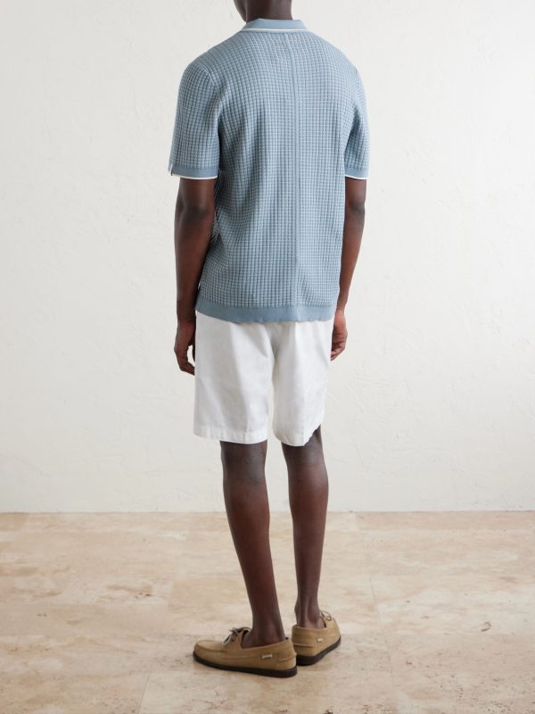 Harvey Ribbed Cotton-Blend Polo Shirt - BK