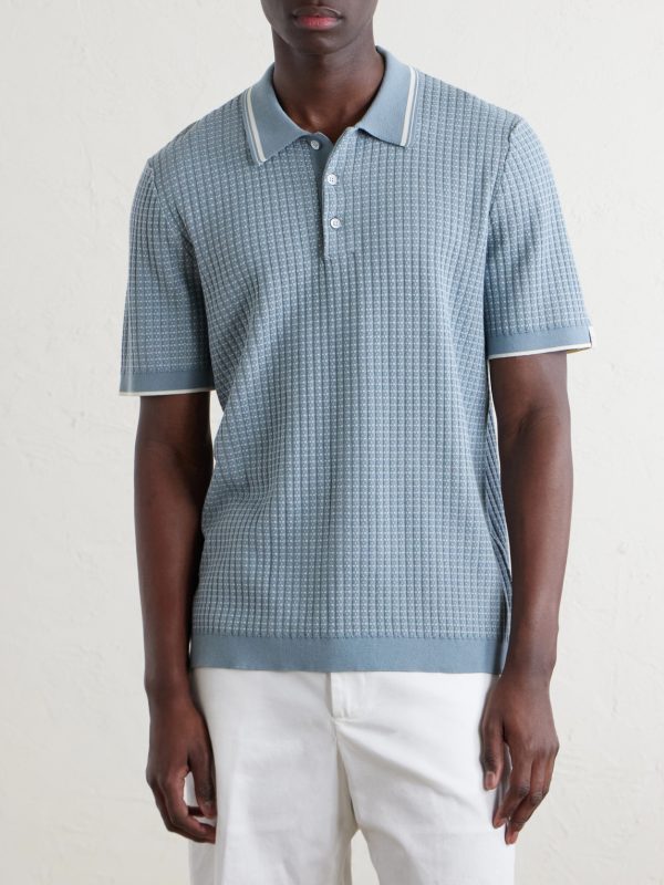 Harvey Ribbed Cotton-Blend Polo Shirt - FR