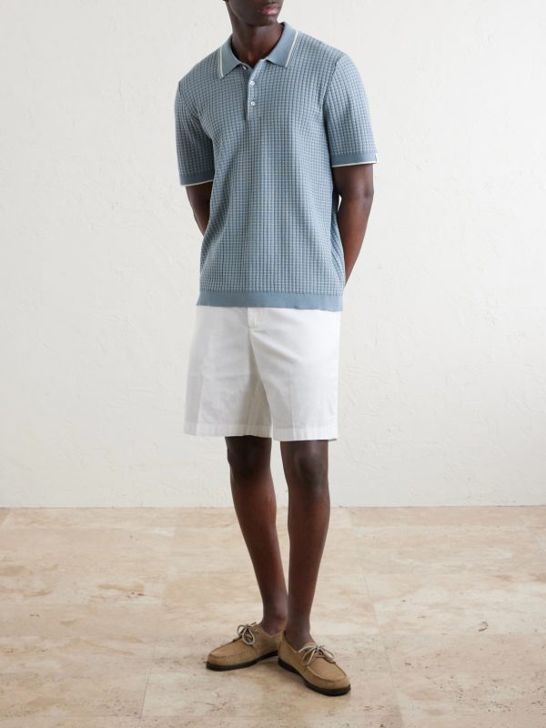 Harvey Ribbed Cotton-Blend Polo Shirt - OU