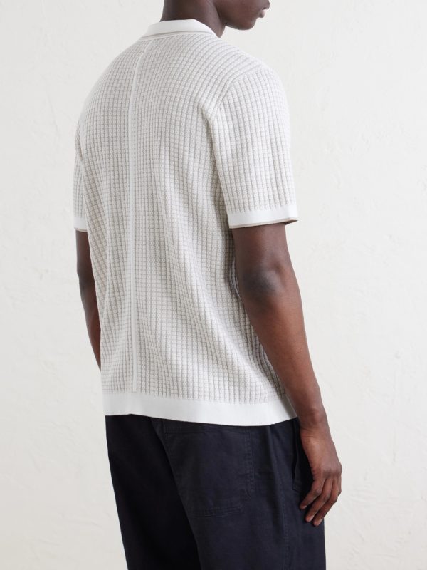 Harvey Ribbed Cotton-Blend Polo Shirt - BK