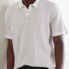 Harvey Ribbed Cotton-Blend Polo Shirt - CU