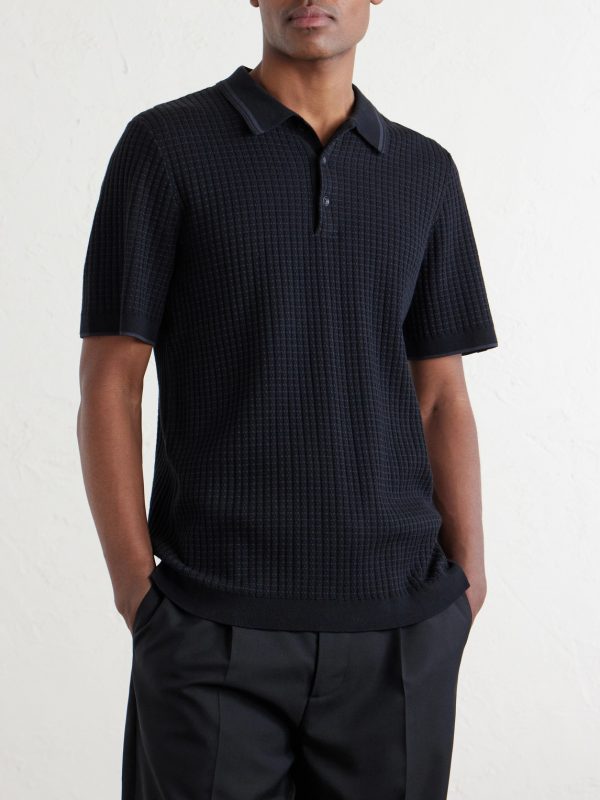 Harvey Ribbed Cotton-Blend Polo Shirt - FR