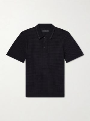 Harvey Ribbed Cotton-Blend Polo Shirt Harvey Ribbed Cotton-Blend Polo Shirt
