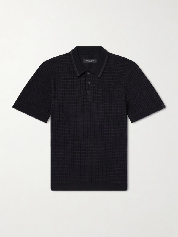 Harvey Ribbed Cotton-Blend Polo Shirt