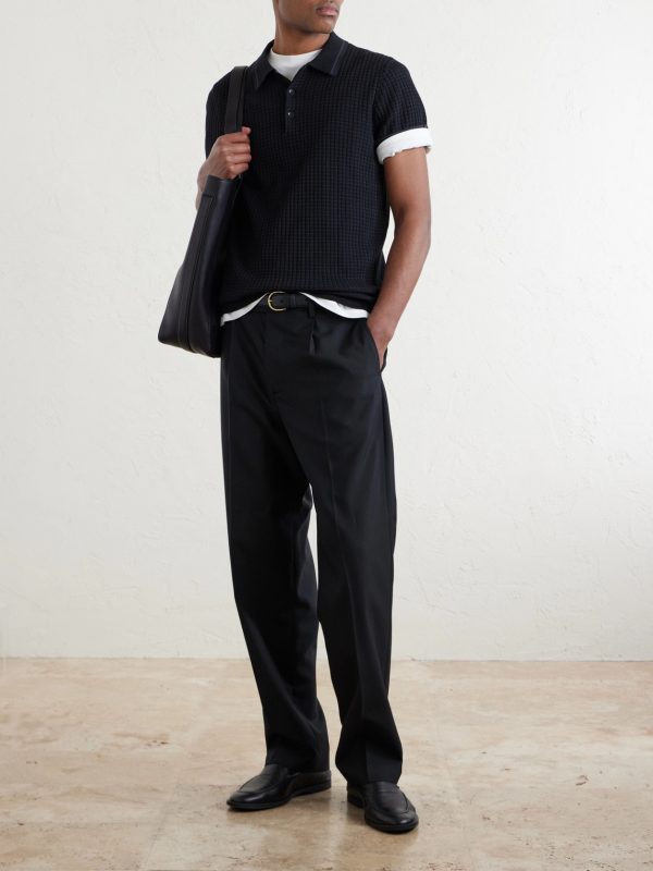 Harvey Ribbed Cotton-Blend Polo Shirt - OU