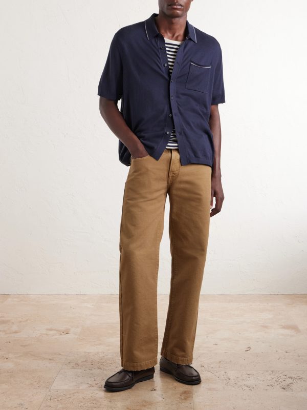 Conrad Cotton and Silk-Blend Polo Shirt - OU