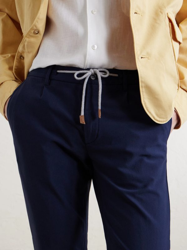 Straight-Leg Cotton-Blend Trousers - CU Straight-Leg Cotton-Blend Trousers - CU