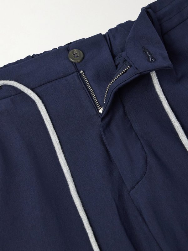 Straight-Leg Cotton-Blend Trousers - E1 Straight-Leg Cotton-Blend Trousers - E1