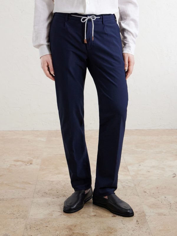 Straight-Leg Cotton-Blend Trousers - FR Straight-Leg Cotton-Blend Trousers - FR