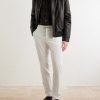Straight-Leg Cotton-Blend Corduroy Drawstring Trousers - OU