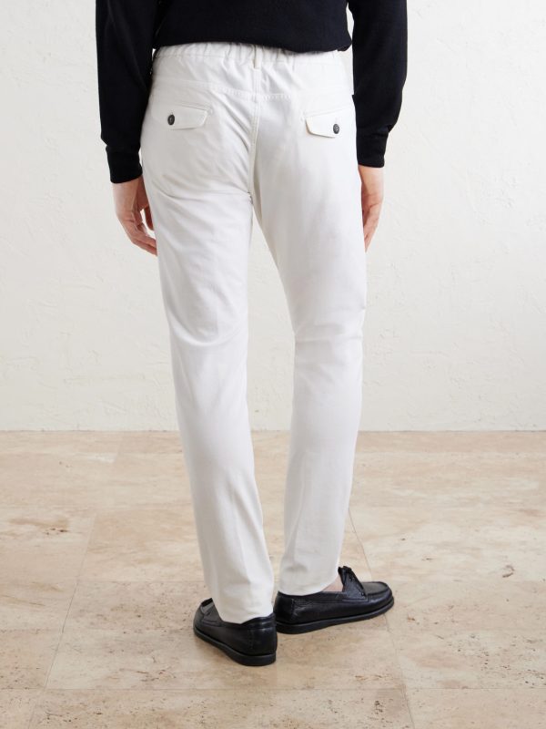 Straight-Leg Cotton-Blend Trousers - BK Straight-Leg Cotton-Blend Trousers - BK