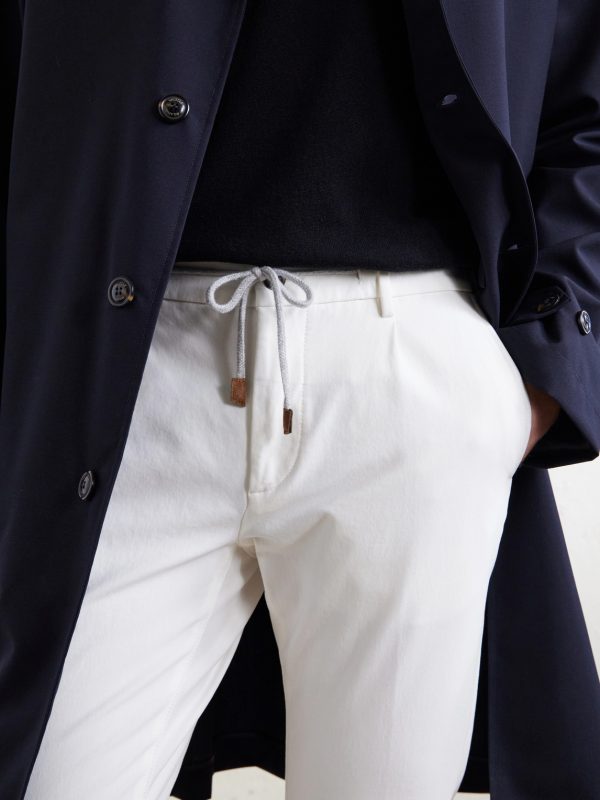Straight-Leg Cotton-Blend Trousers - CU Straight-Leg Cotton-Blend Trousers - CU