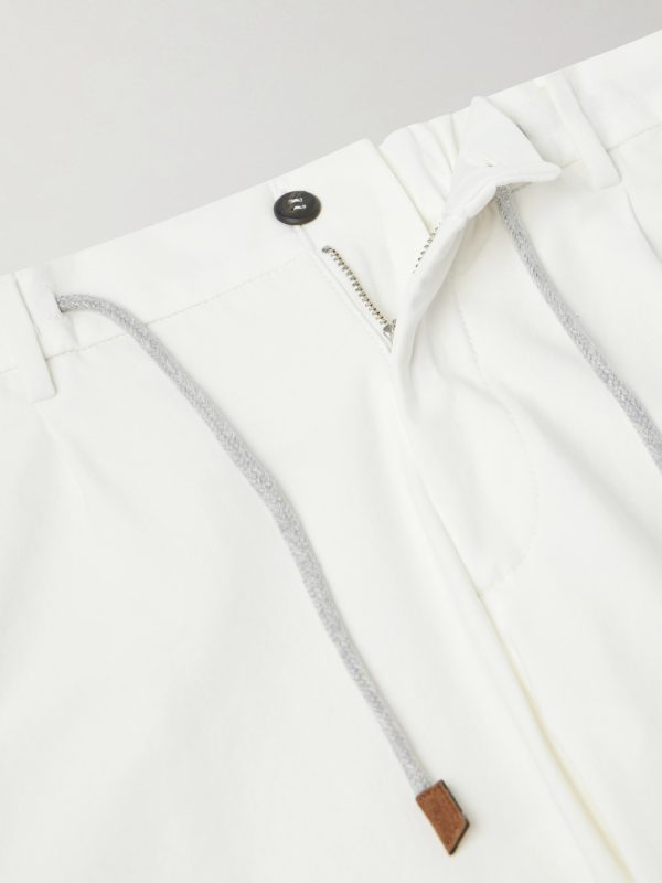 Straight-Leg Cotton-Blend Trousers - E1 Straight-Leg Cotton-Blend Trousers - E1