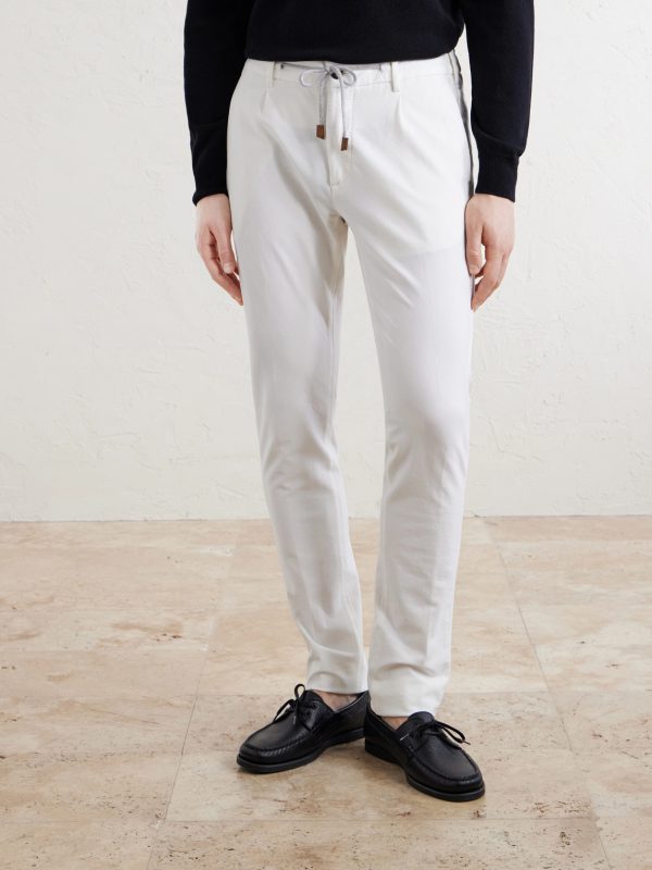 Straight-Leg Cotton-Blend Trousers - FR Straight-Leg Cotton-Blend Trousers - FR