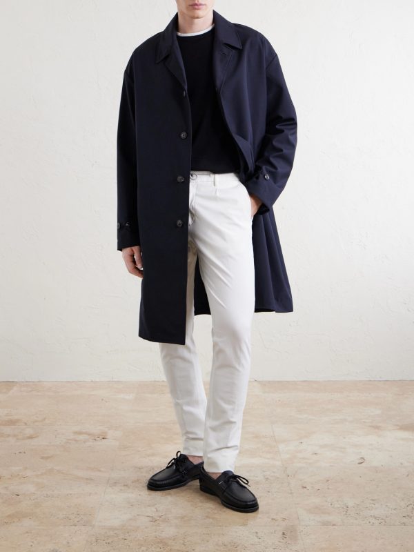 Straight-Leg Cotton-Blend Trousers - OU Straight-Leg Cotton-Blend Trousers - OU