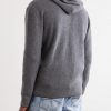 Ribbed Cashmere Zip-Up Hoodie - BK Ribbed Cashmere Zip-Up Hoodie - BK