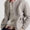 Wool and Cashmere-Blend Herringbone Bomber Jacket - CU Wool and Cashmere-Blend Herringbone Bomber Jacket - CU