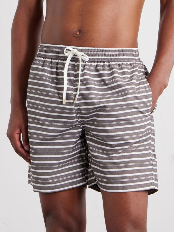 Straight-Leg Striped Swim Shorts - FR Straight-Leg Striped Swim Shorts - FR