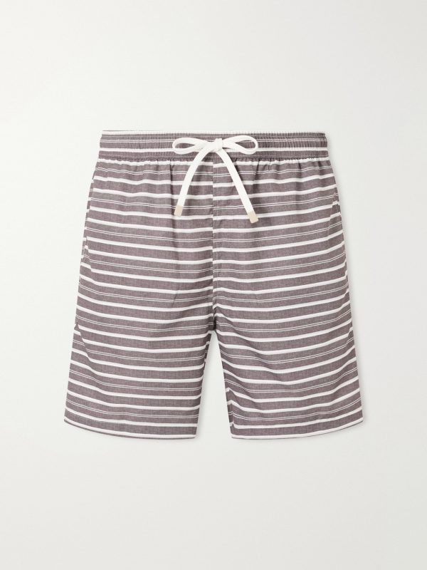 Straight-Leg Striped Swim Shorts Straight-Leg Striped Swim Shorts