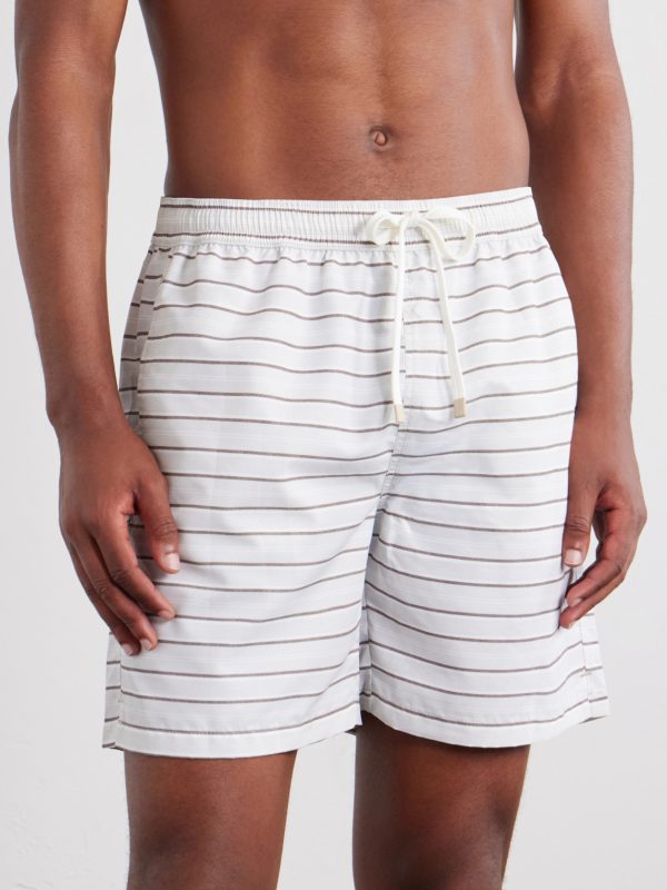 Straight-Leg Striped Swim Shorts - FR Straight-Leg Striped Swim Shorts - FR