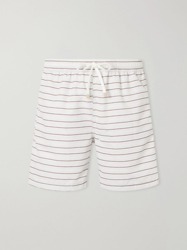 Straight-Leg Striped Swim Shorts Straight-Leg Striped Swim Shorts