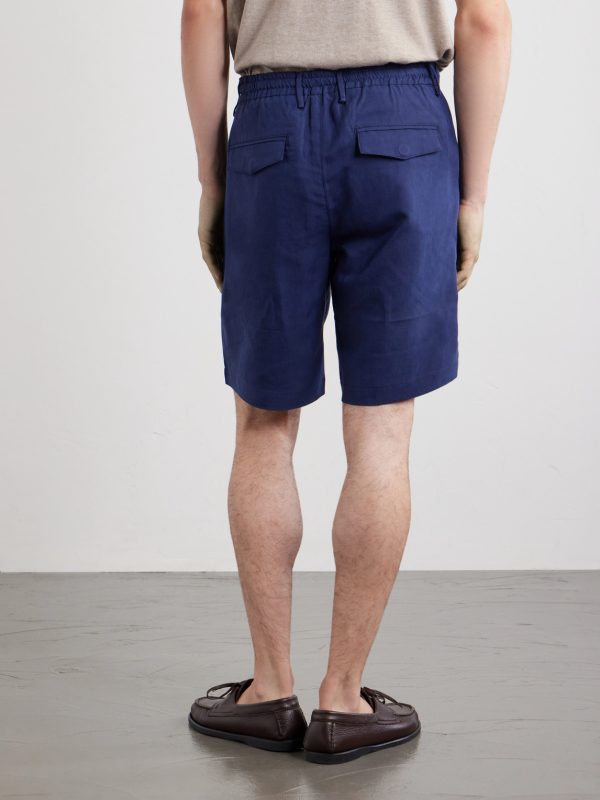 Wide-Leg Lyocell and Linen-Blend Twill Shorts - BK Wide-Leg Lyocell and Linen-Blend Twill Shorts - BK