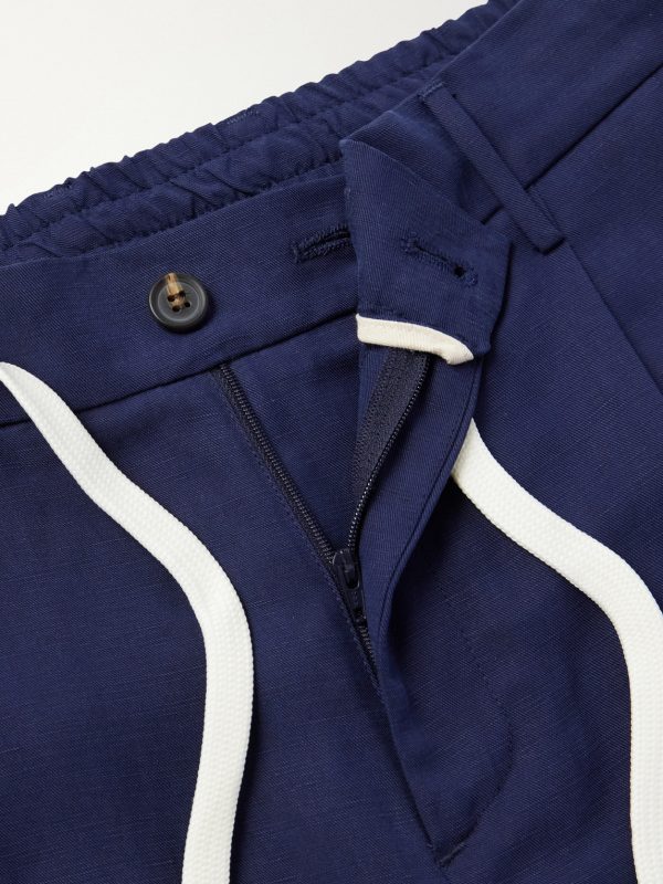 Wide-Leg Lyocell and Linen-Blend Twill Shorts - E1 Wide-Leg Lyocell and Linen-Blend Twill Shorts - E1