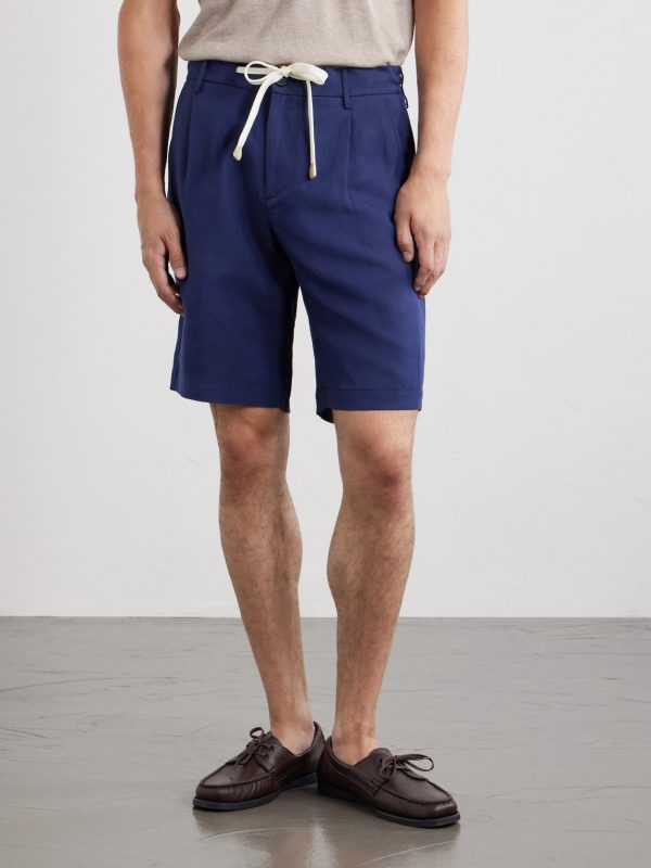 Wide-Leg Lyocell and Linen-Blend Twill Shorts - FR Wide-Leg Lyocell and Linen-Blend Twill Shorts - FR