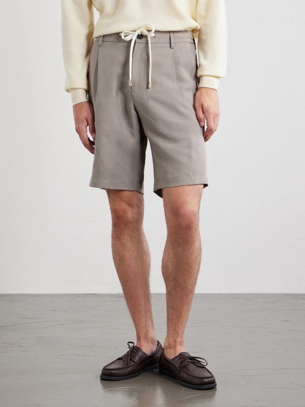 Wide-Leg Lyocell and Linen-Blend Twill Shorts - FR Wide-Leg Lyocell and Linen-Blend Twill Shorts - FR