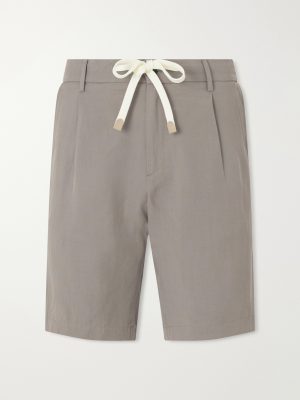 Wide-Leg Lyocell and Linen-Blend Twill Shorts Wide-Leg Lyocell and Linen-Blend Twill Shorts