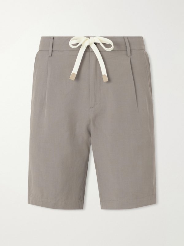 Wide-Leg Lyocell and Linen-Blend Twill Shorts Wide-Leg Lyocell and Linen-Blend Twill Shorts