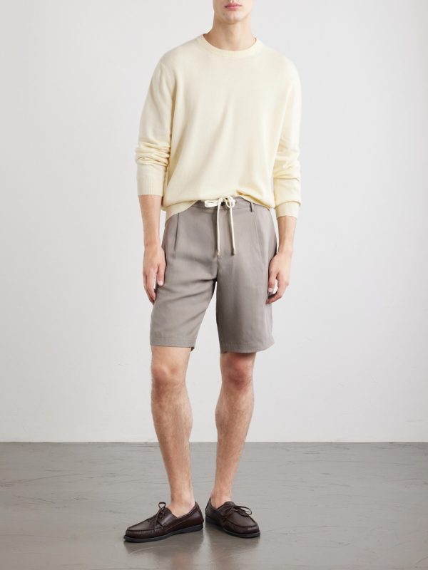 Wide-Leg Lyocell and Linen-Blend Twill Shorts - OU Wide-Leg Lyocell and Linen-Blend Twill Shorts - OU