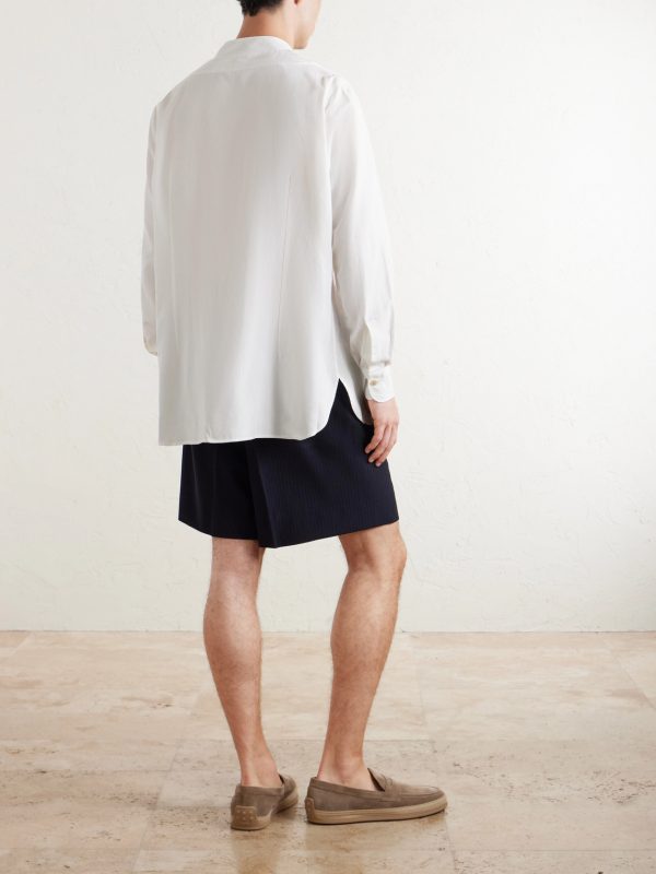 Nehru Lyocell, Linen and Cotton-Blend Shirt - BK Nehru Lyocell, Linen and Cotton-Blend Shirt - BK