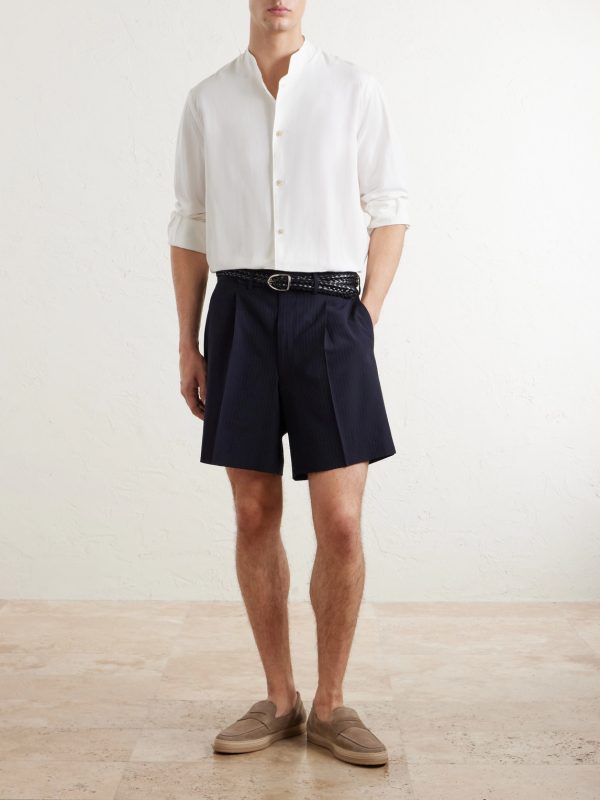 Nehru Lyocell, Linen and Cotton-Blend Shirt - OU Nehru Lyocell, Linen and Cotton-Blend Shirt - OU