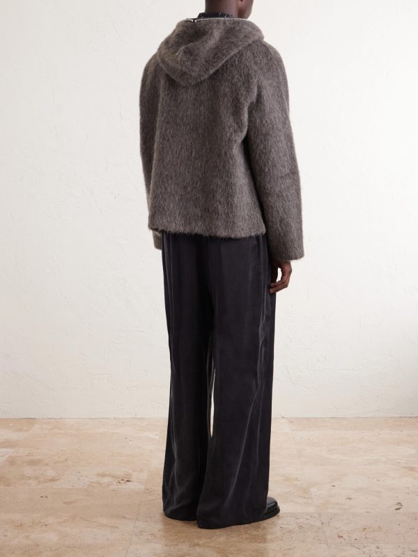 Brushed-Knit Zip-Up Hoodie - BK Brushed-Knit Zip-Up Hoodie - BK
