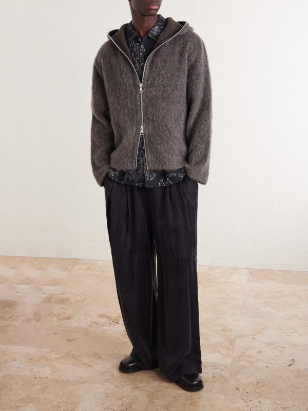 Brushed-Knit Zip-Up Hoodie - OU Brushed-Knit Zip-Up Hoodie - OU