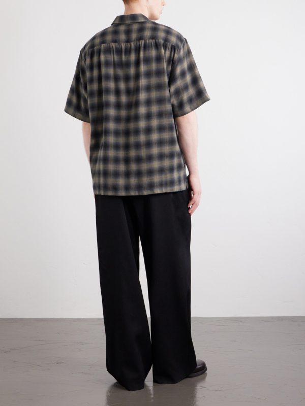 Checked Cotton and Wool-Blend Shirt - BK Checked Cotton and Wool-Blend Shirt - BK