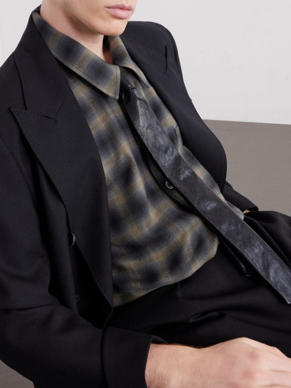 Checked Cotton and Wool-Blend Shirt - CU Checked Cotton and Wool-Blend Shirt - CU