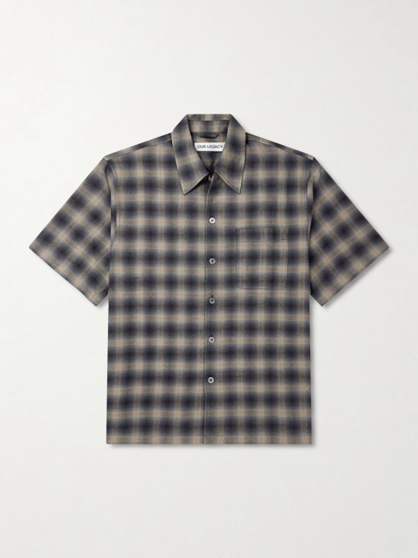 Checked Cotton and Wool-Blend Shirt Checked Cotton and Wool-Blend Shirt