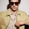 Caleb-02 Square-Frame Acetate Sunglasses - BK Caleb-02 Square-Frame Acetate Sunglasses - BK