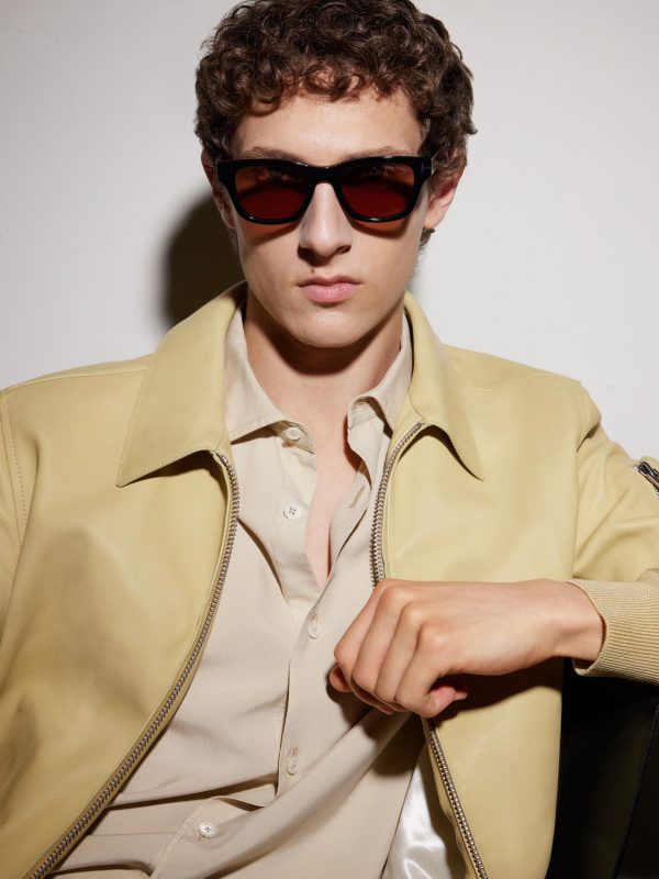 Caleb-02 Square-Frame Acetate Sunglasses - BK Caleb-02 Square-Frame Acetate Sunglasses - BK