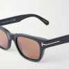 Caleb-02 Square-Frame Acetate Sunglasses - CU Caleb-02 Square-Frame Acetate Sunglasses - CU