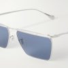 + Jil Sander Edition 2 Aviator-Style Silver-Tone Metal Sunglasses - CU + Jil Sander Edition 2 Aviator-Style Silver-Tone Metal Sunglasses - CU