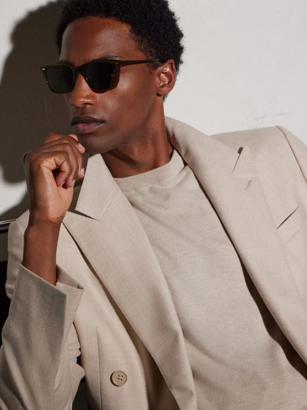 Laedin D-Frame Acetate Sunglasses - BK Laedin D-Frame Acetate Sunglasses - BK
