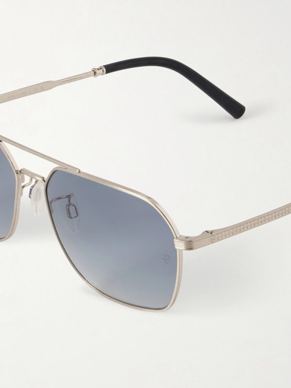 R-17 Aviator-Style Silver-Tone Sunglasses - CU R-17 Aviator-Style Silver-Tone Sunglasses - CU