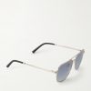 R-17 Aviator-Style Silver-Tone Sunglasses - FR R-17 Aviator-Style Silver-Tone Sunglasses - FR