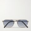 R-17 Aviator-Style Silver-Tone Sunglasses R-17 Aviator-Style Silver-Tone Sunglasses