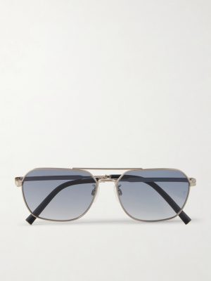 R-17 Aviator-Style Silver-Tone Sunglasses R-17 Aviator-Style Silver-Tone Sunglasses